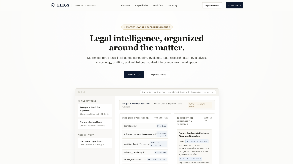 ELIOS - Legal Intelligence Operating System interface